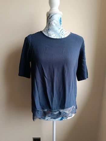 Débardeur bleu dos transparent t 38