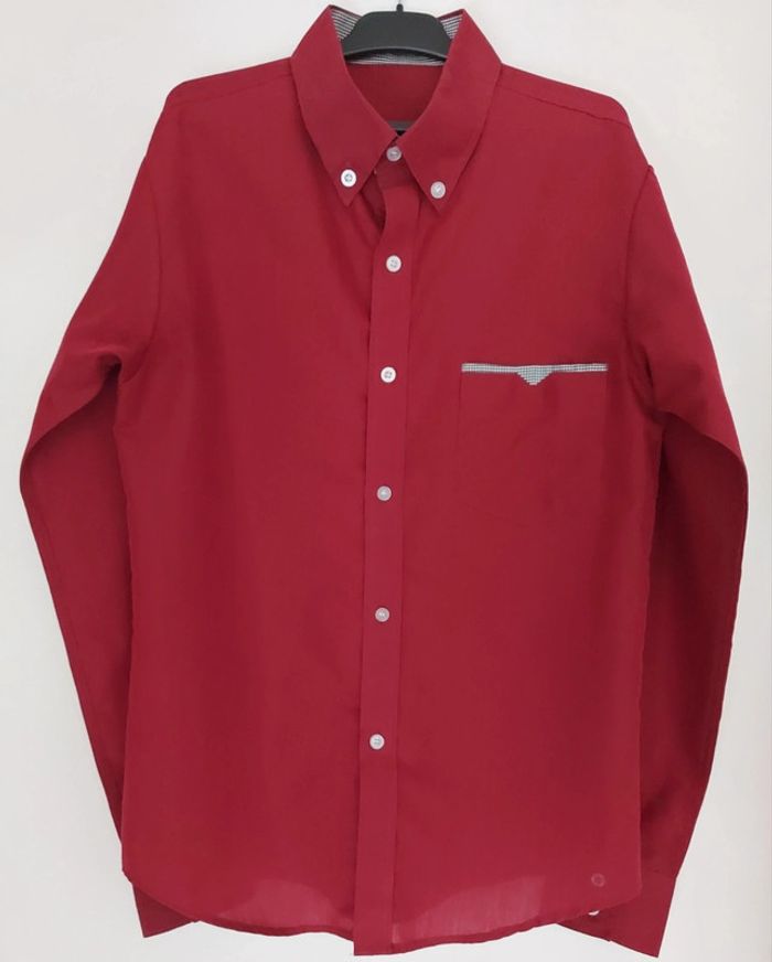 Chemise homme bordeaux - photo numéro 3