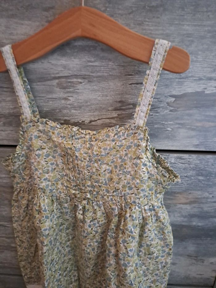 Top bretelles 10 ans la redoute imprimé petites fleurs bleu vert - photo numéro 3