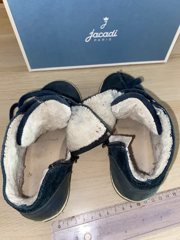 Bottines bottillons jacadi Paris bleu marine garçon fourré polaire hiver pointure 28 - photo numéro 8