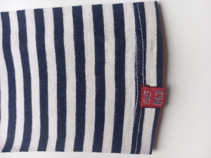Sous-pull garçon Sergent Major 8 ans rayé bleu marine et blanc très bon état - photo numéro 4