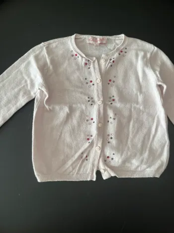 Gilet rose Lili gaufrette 2 ans