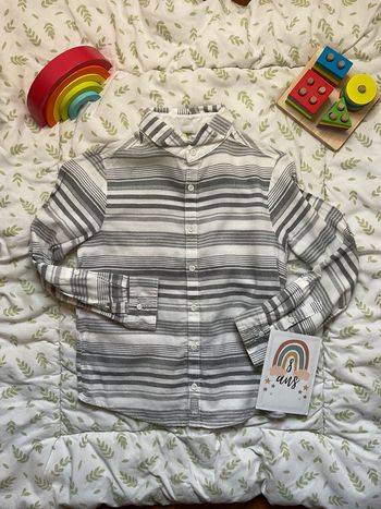 chemise manches longues blanc et gris 8 ans orchestra