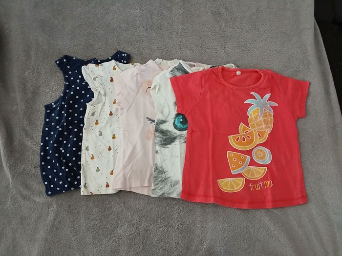 Lot de 5 t- shirt manches courtes 18 mois fille
