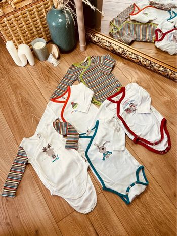 Taille 3 mois lot de 5 bodies manches longues garçon Orchestra 💙