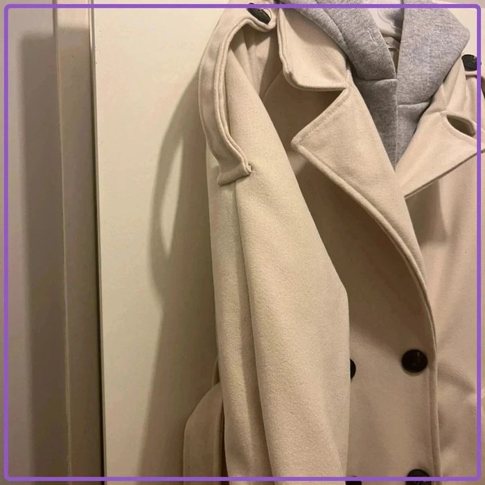 Manteau veste bi matière avec capuche - photo numéro 3