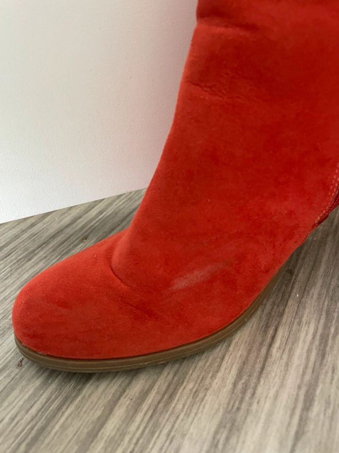 Bottines rouge/orange chaussea - photo numéro 3
