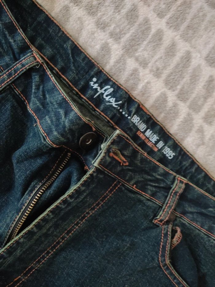 Jeans bleu brut droit influx taille 46 - photo numéro 2