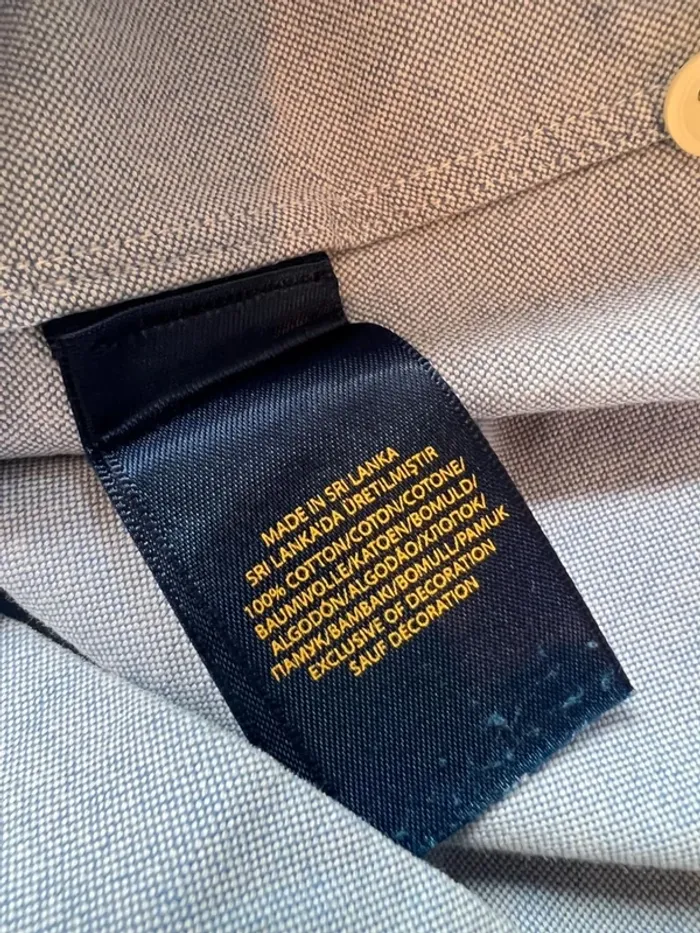 Chemise bleue coton homme Ralph Lauren taille M Camisa azul hombre blu uomo Blaues Hemd Herren - photo numéro 6