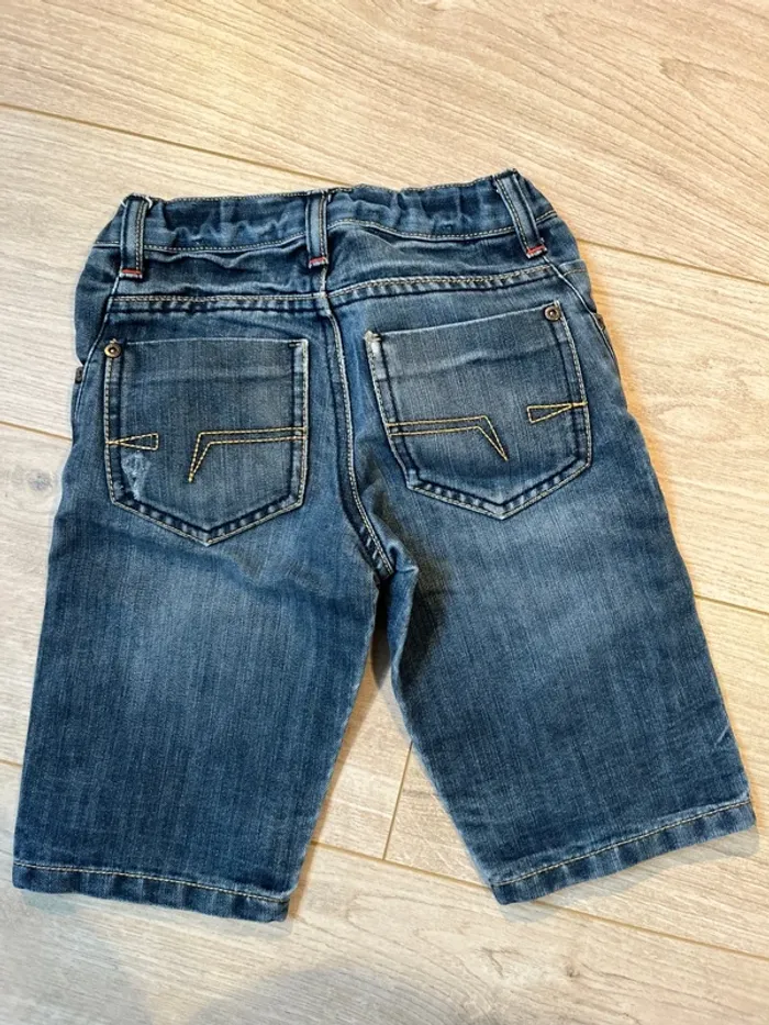 Bermuda Jean, style usé taille réglable - photo numéro 4