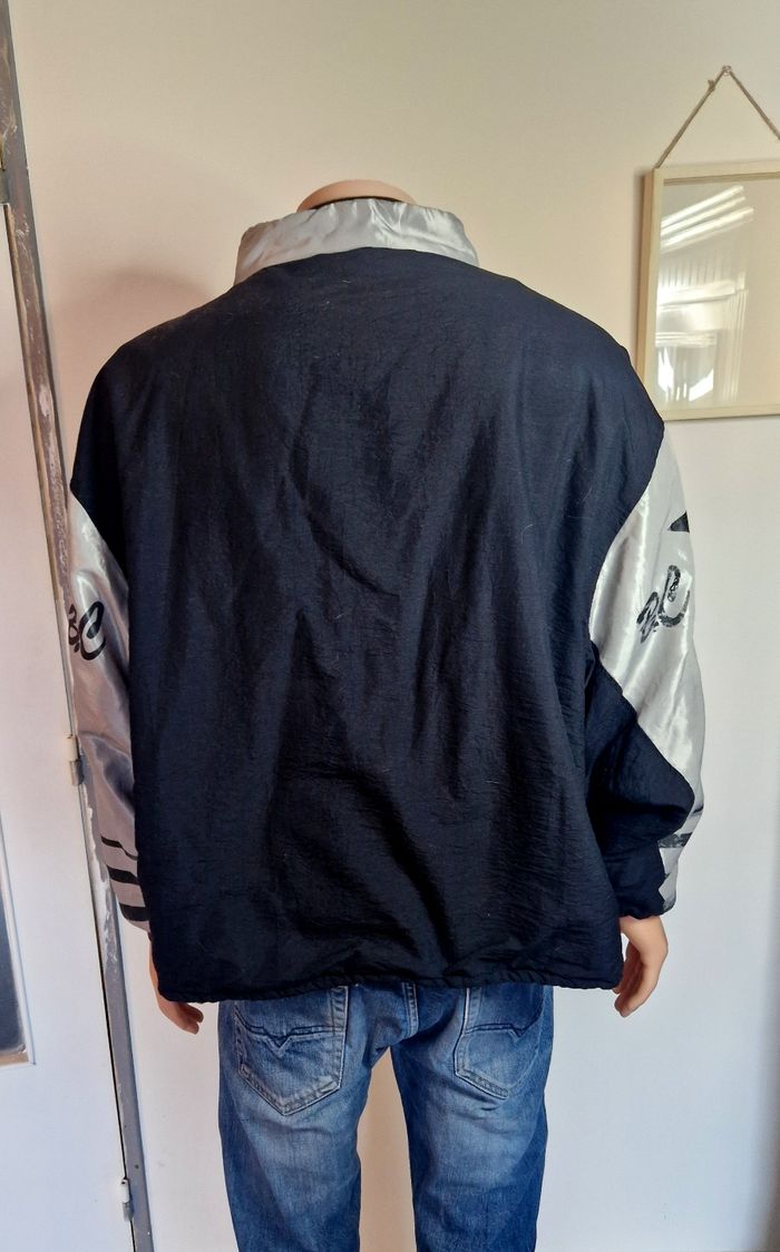 Veste NY New York Yankees Best California Noir et Argenté Vintage 90s M Oversize - photo numéro 3