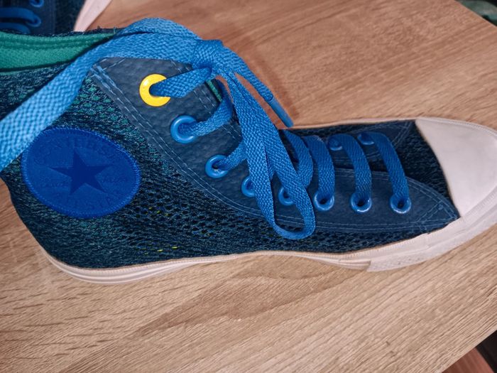 Basket Converse 39,5 All Star bleu vintage effet maille - photo numéro 4