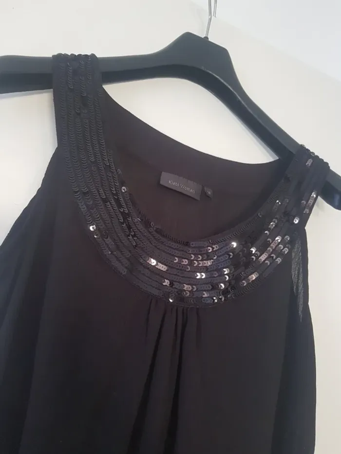 Robe Noir Trace Brillant Avec Nœud Taille M - photo numéro 3