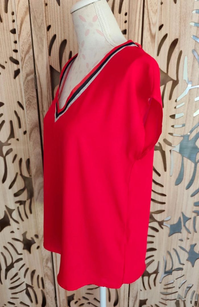 Blouse fluide et légère col V Taille 2 Rue des Abbesses - photo numéro 5