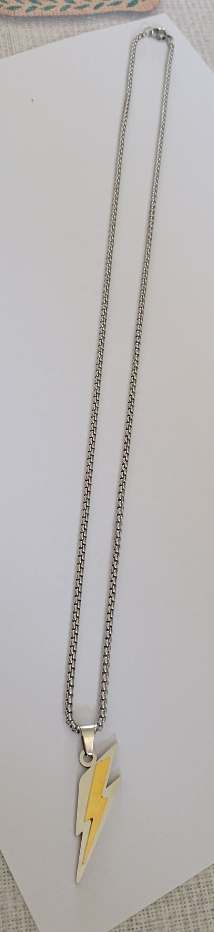 COLLIER HOMME ECLAIR ARGENTE ET DORE ! NEUF ! - photo numéro 4