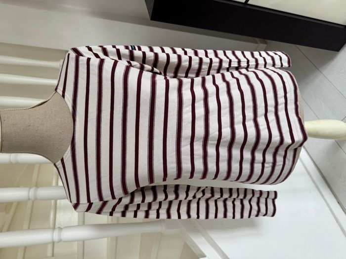 Blouse manches longues Armor Lux crème avec rayures bordeaux - photo numéro 2