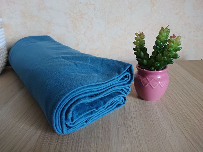 Coupon Jersey Bio Bleu Canard 3m - photo numéro 2