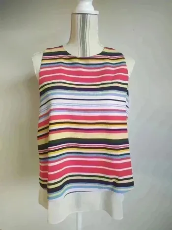 🌈 Haut Sans Manches à Rayures – Taille 38/M – Marque V.Code 🌈