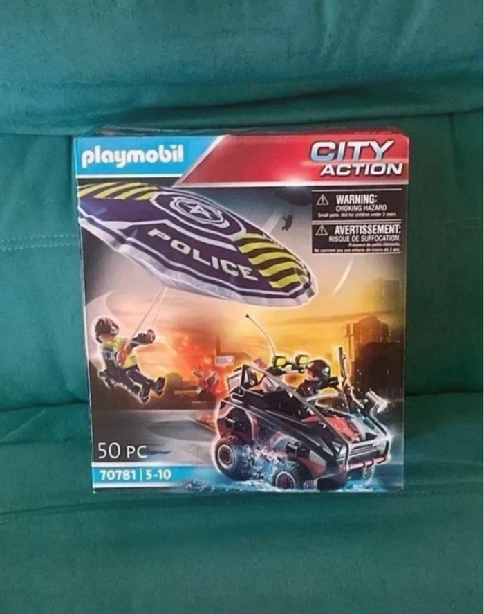 Playmobil - Policier Parachutiste et quad