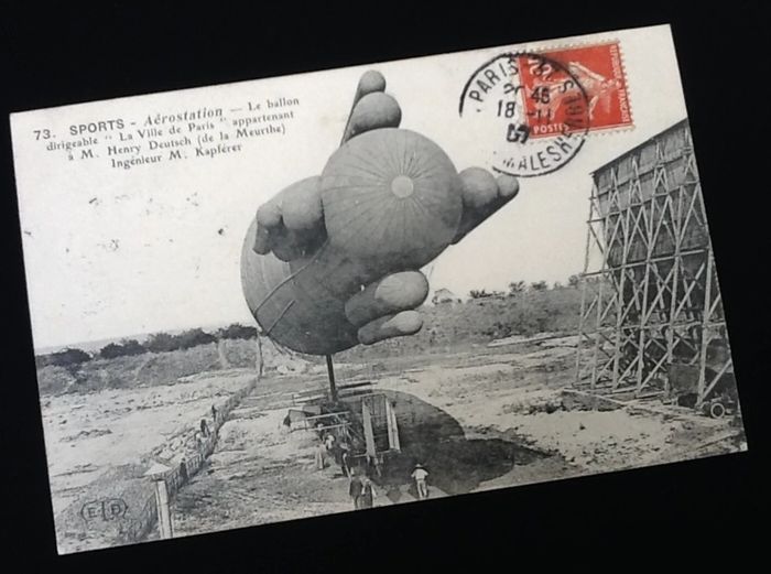 Carte postale ancienne Aérostation le ballon dirigeable " La ville de Paris " - photo numéro 2