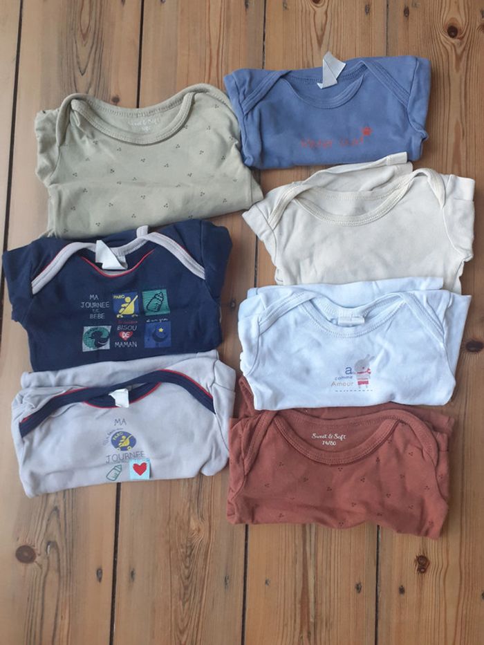 7 bodys manches longues 74 cm