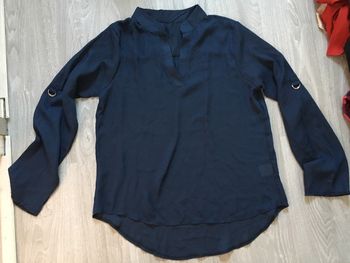 Blouse transparente bleu