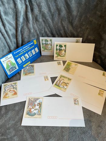 Lot enveloppes timbrées cartes la poste la fontaine