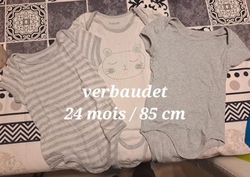 Lot 3 bodies manches courtes verbaudet 24 mois