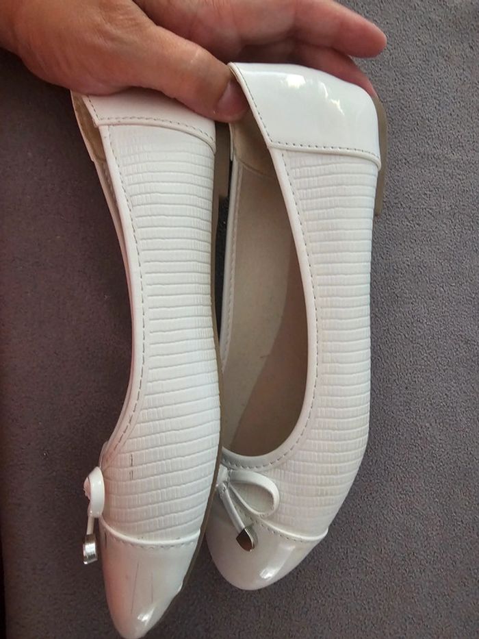 Ballerines T37 blanche gemo fille /ado / femme - photo numéro 11