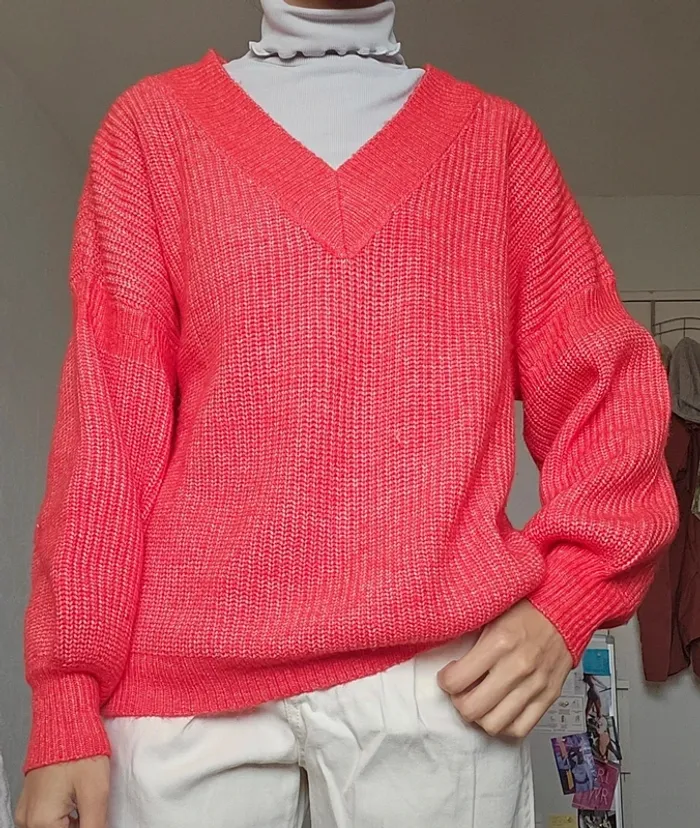 Pull en maille rouge asos design taille L neuf sans étiquette - photo numéro 2