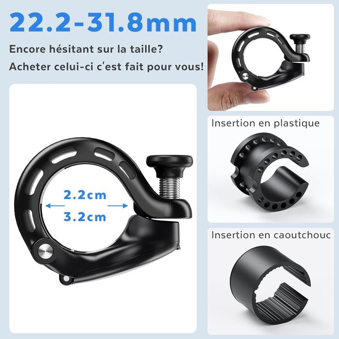 Mini Sonnette Vélo Sonore 100-110dB - Klaxon Fort Étanche Guidon 22-31.8mm, VTT, Vélo Électrique, Vé - photo numéro 3