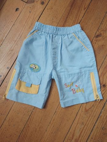 Short été bleu clair et jaune 18 mois garçon