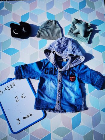 D1227 - veste zippée garçon 3 mois