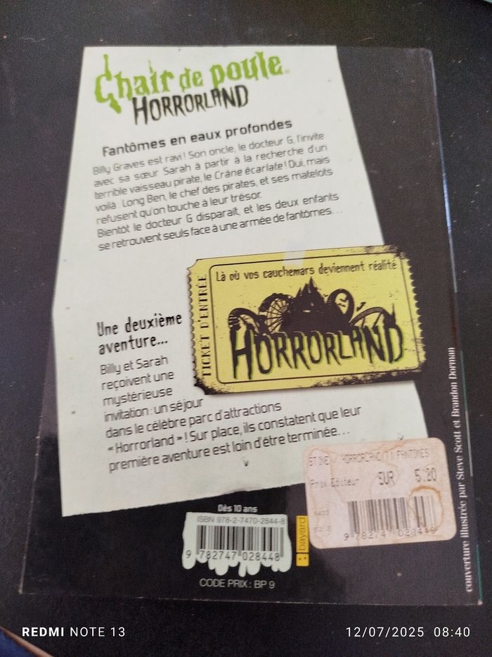 Livre horrorland chair de poule - photo numéro 3