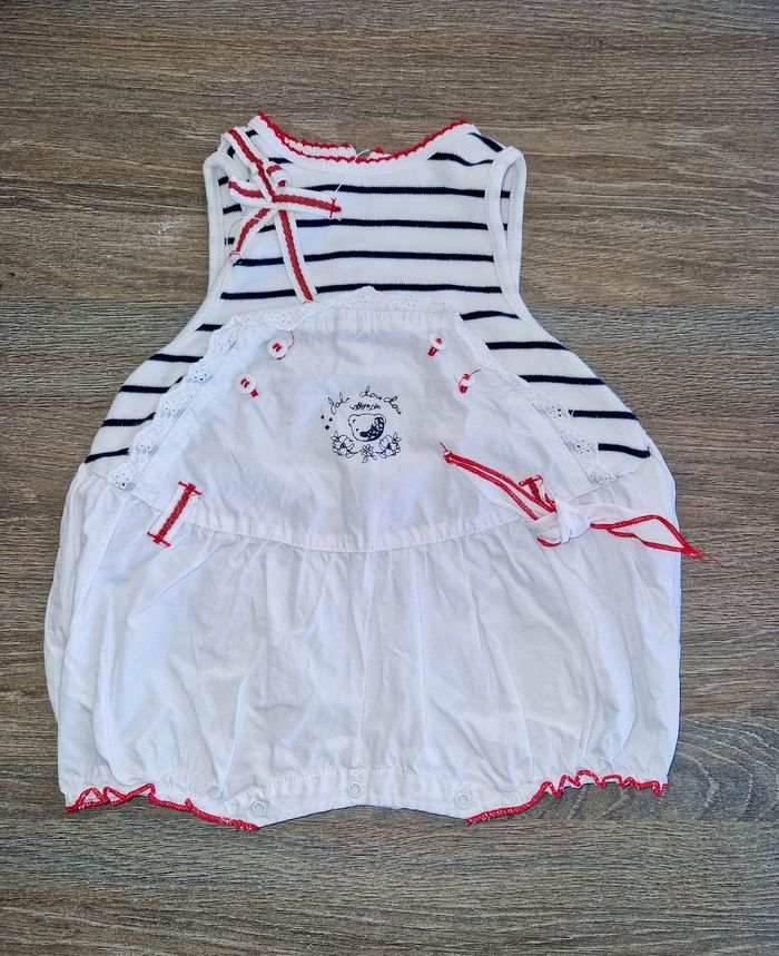 Combi short marinière 12 mois