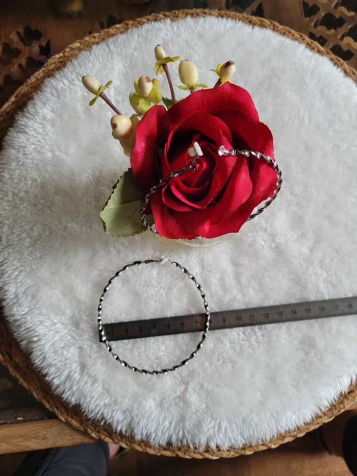 Clips créoles noirs acier 8 cm - photo numéro 2