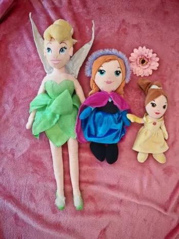 Lot 3 peluche princesses disney
