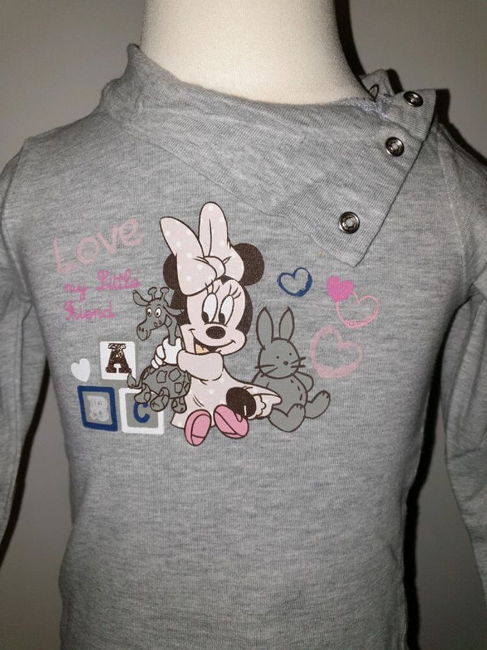 T-shirt manches longues Minnie 9/12 mois - photo numéro 2