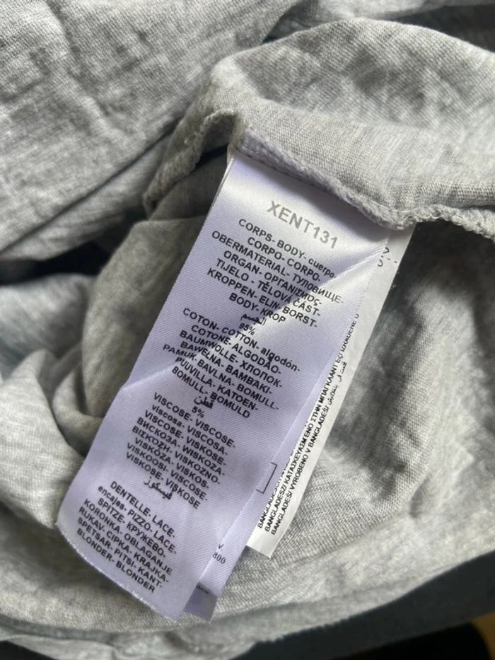 Tee-shirt gris avec dos dentelle Naf Naf Taille S - photo numéro 5