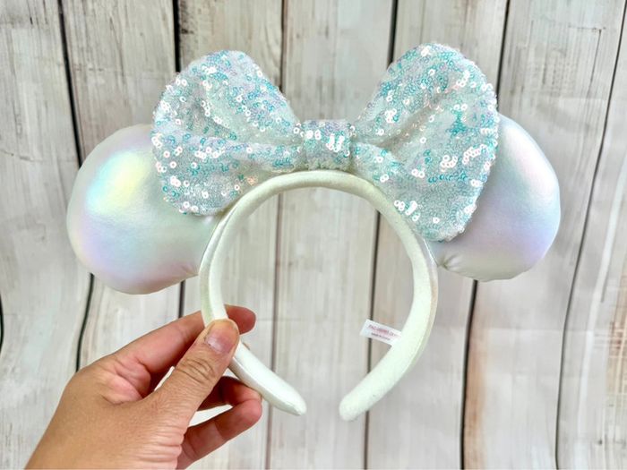 Ears (serre tête) oreilles de Minnie irrisé brodées noeud à sequins Tokyo Disneyland - photo numéro 5