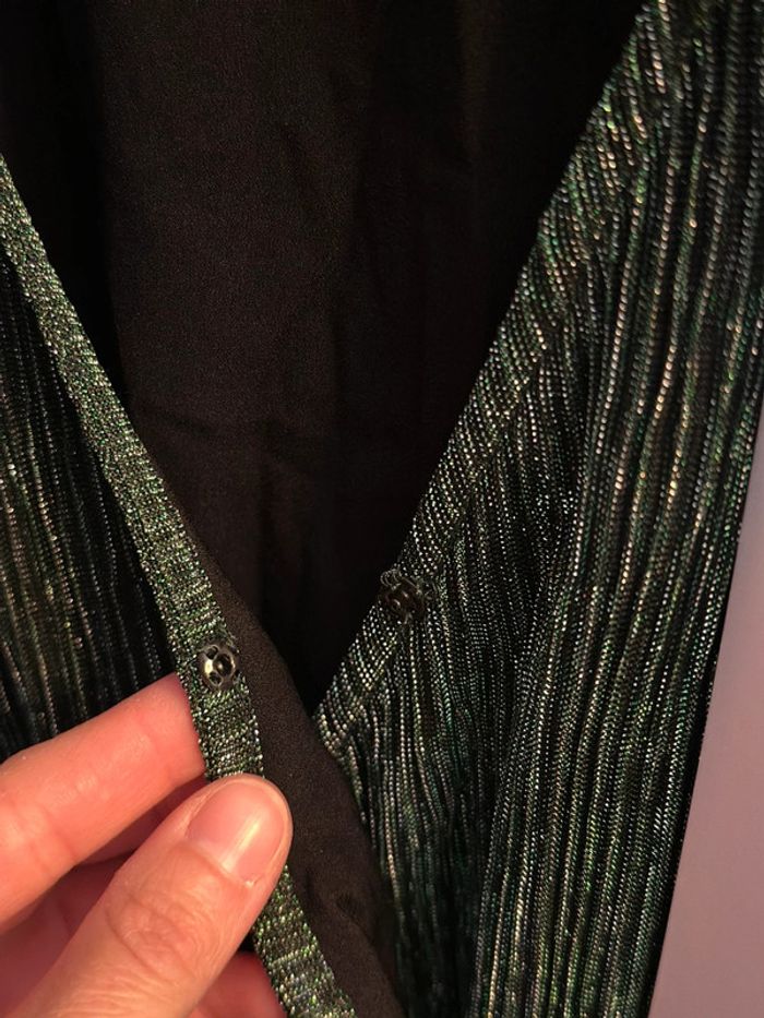 Robe longue IKKS vert métallisé – Taille 36 – Neuve étiquette - photo numéro 10