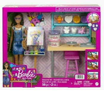 BARBIE ATELIER PEINTURE ET POTERIE + ACCESSOIRES  NEUF