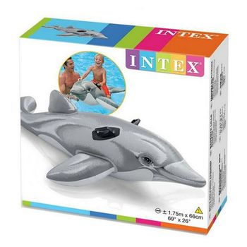 Bouée gonflable Intex - Bouée Intex dauphin à chevaucher avec deux poignées 175cm