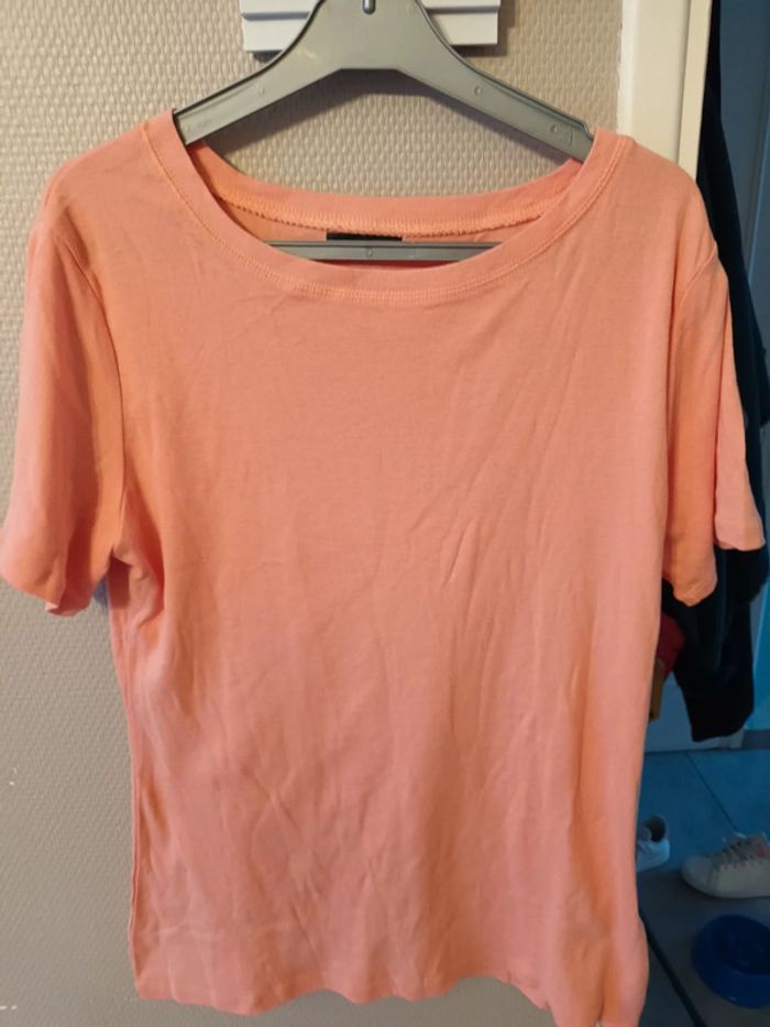 T-shirt Stanley taille 46 abricot pas transparent élastique coton