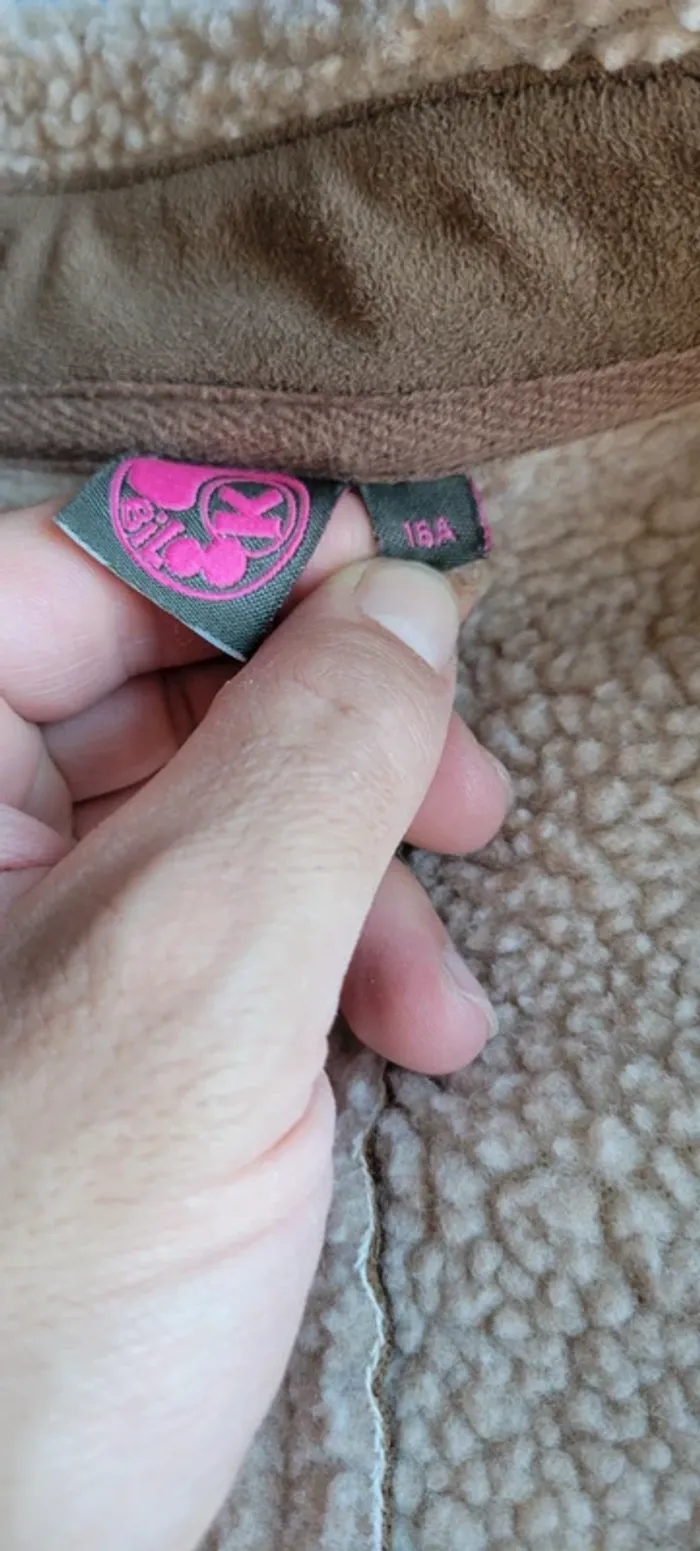 Veste fille daim fourrée intérieure - photo numéro 4