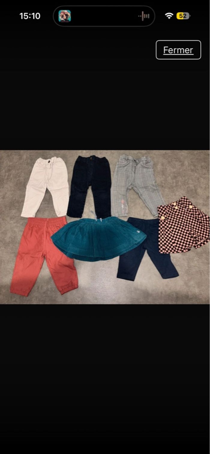 Lot pantalons et jupes bébé fille taille 12 mois