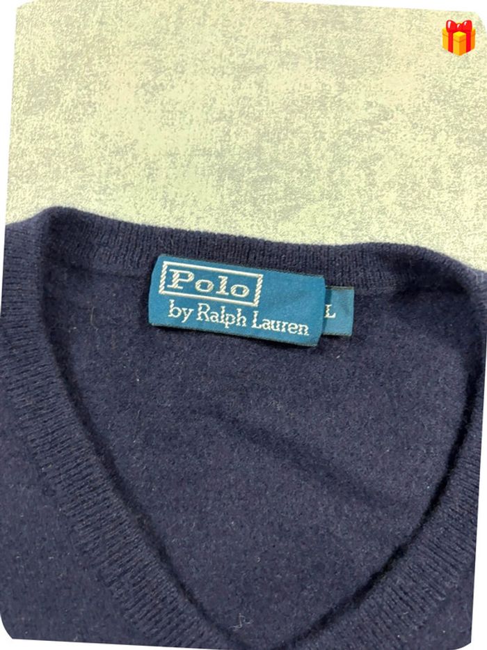 Pull en Laine col V Ralph Lauren Taille L Femme - photo numéro 3