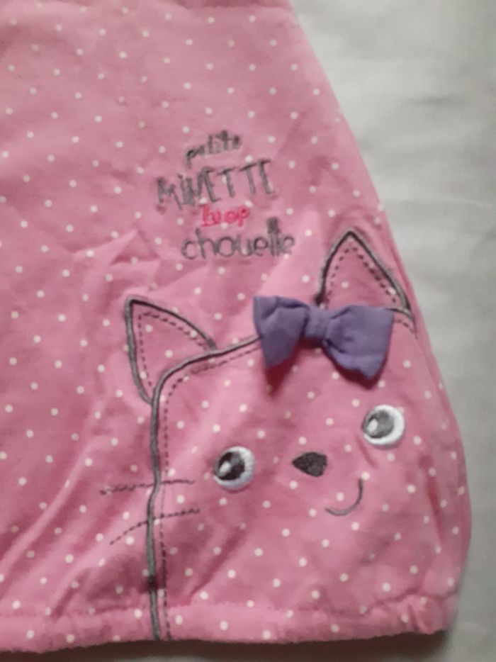 Robe rose à pois blancs motif chat - photo numéro 2