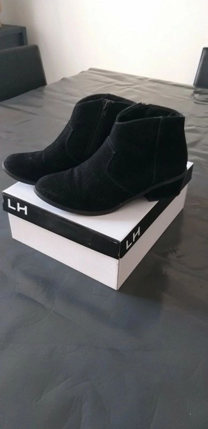 Bottines à talons La Halle noires