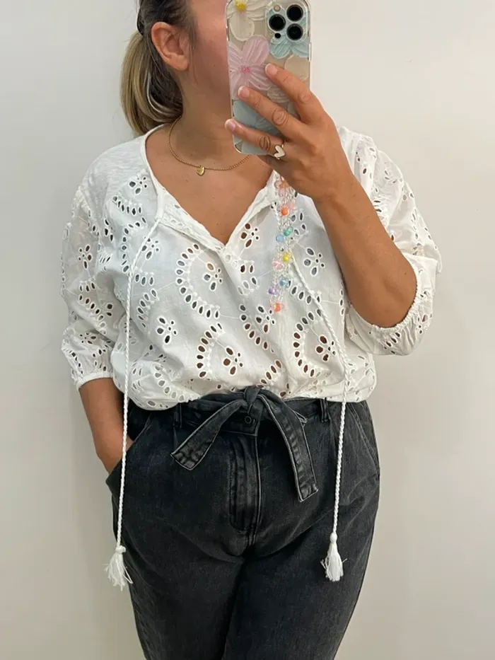 Blouse en broderie anglaise springfield